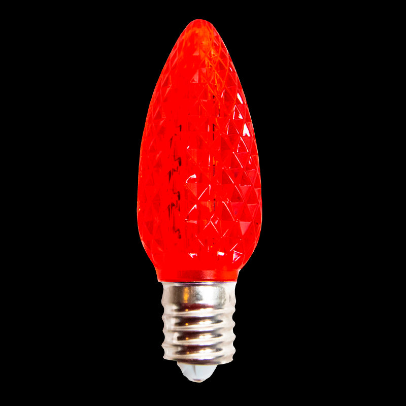 C9 V2 LED Faceted Bulb – Red