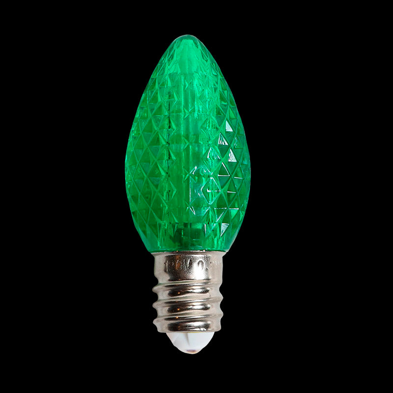 C7 LED Faceted Bulb – Green