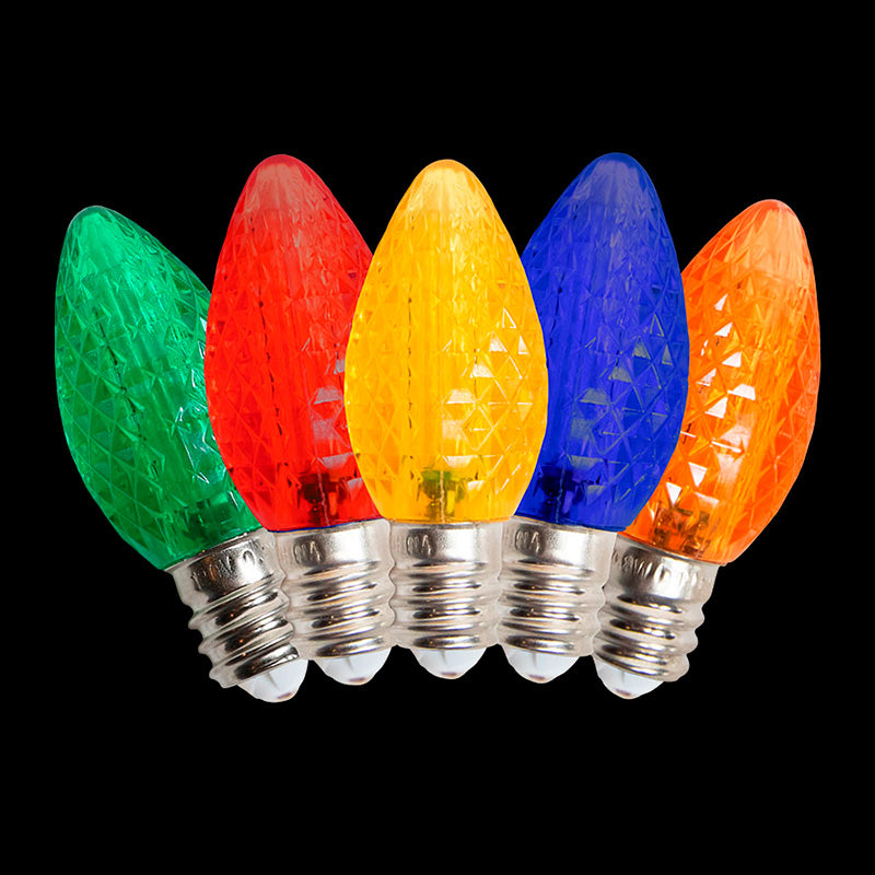 C7 LED Faceted Bulb – Multi (RGYBO)