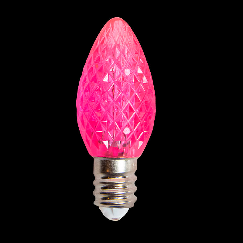 C7 LED Faceted Bulb – Pink
