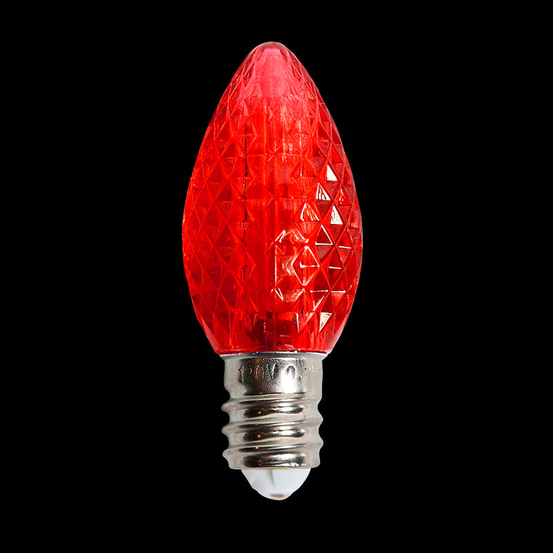 C7 LED Faceted Bulb – Red