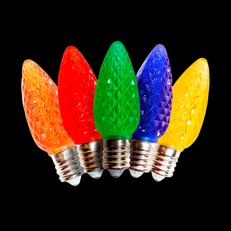 C9 V2 LED Faceted Bulb – Multi (RGYBO)