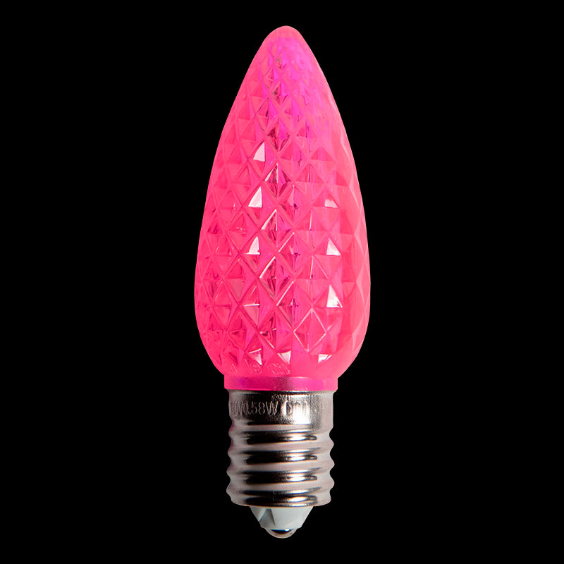 C9 V2 LED Faceted Bulb – Pink